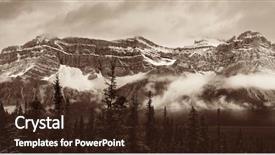  Presentation with banff national park - Colorful presentation theme enhanced with mountain and forest in banff backdrop and a tawny brown colored foreground