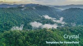  Presentation with rainforest - Colorful slide deck enhanced with mountain-and-rainforest-with-mist backdrop and a ocean colored foreground