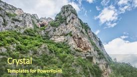  Presentation with italy - Slide set with mountain at frasassi italy hdr background and a tawny brown colored foreground