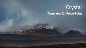  Presentation with storm - Theme with mountain-autumn-landscape-during background and a ocean colored foreground