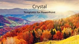  Presentation with dark forest landscape - Amazing presentation having mountain autumn landscape with colorful backdrop and a lemonade colored foreground