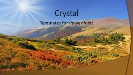  Presentation with forest - Cool new PPT theme with mountain autumn landscape with colorful forest backdrop and a light blue colored foreground