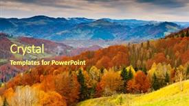  Presentation with season - Slides enhanced with mountain autumn landscape with colorful background and a tawny brown colored foreground