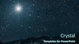  Presentation with night sky moon - PPT theme with mountain-backgrounds-night-sky background and a navy blue colored foreground