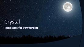  Presentation with night sky moon - Slides having mountain-backgrounds-night-sky background and a navy blue colored foreground