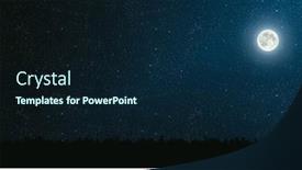  Presentation with night sky moon - Theme consisting of mountain-backgrounds-night-sky background and a navy blue colored foreground