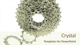  Presentation with bike speed - Beautiful PPT layouts featuring mountain bike 9-speed cassette backdrop and a soft green colored foreground