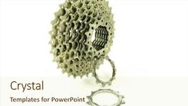  Presentation with bike speed - Cool new PPT layouts with mountain bike 9-speed cassette backdrop and a soft green colored foreground