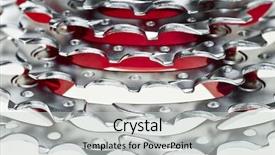  Presentation with bike speed - PPT theme with mountain bike 9-speed cassette background and a light gray colored foreground