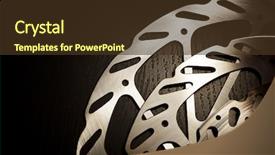  Presentation with mountain bike - Beautiful slide deck featuring mountain bike disk rotors close backdrop and a  colored foreground