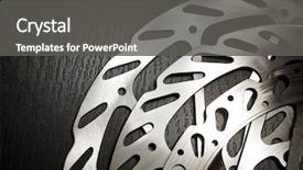  Presentation with mountain bike - Cool new PPT layouts with mountain bike disk rotors close backdrop and a dark gray colored foreground