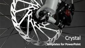 Presentation with brake - Presentation theme with mountain bike front wheel background and a dark gray colored foreground