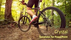  Presentation with mountain bike - Presentation theme having mountain-bike-man-riding background and a tawny brown colored foreground