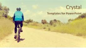  Presentation with mountain bike - Theme with mountain bike on a dirt background and a soft green colored foreground