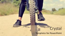  Presentation with mountain bike - Amazing theme having mountain bike on a dirt backdrop and a lemonade colored foreground