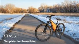 Presentation with winter river - Slide set enhanced with mountain-bike-on-poudre-river background and a gray colored foreground