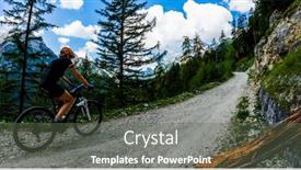  Presentation with biking - PPT theme consisting of mountain-biking-couple-with-bikes background and a  colored foreground