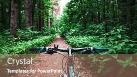  Presentation with biking - Colorful theme enhanced with mountain-biking-down-hill-descending backdrop and a coral colored foreground