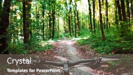  Presentation with biking - Slide set having mountain-biking-down-hill-descending background and a gray colored foreground