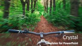  Presentation with mountain view - Theme with mountain-biking-down-hill-descending background and a tawny brown colored foreground