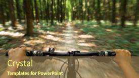  Presentation with mountain view - Presentation design with mountain-biking-down-hill-descending background and a  colored foreground