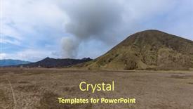  Presentation with java island - Presentation design having mountain-bromo-volcano-on-island background and a tawny brown colored foreground