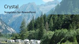  Presentation with rv travel rv motorhome - Presentation theme consisting of mountain campground recreational vehicle motorhome background and a light blue colored foreground