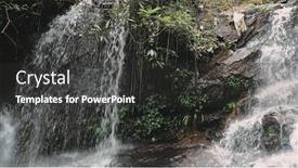  Presentation with mountain stream - Audience pleasing slide set consisting of mountain-cascade-waterfall-wild-spring backdrop and a dark gray colored foreground