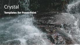  Presentation with green foliage - Colorful theme enhanced with mountain-cascade-wild-waterfall-thailand backdrop and a dark gray colored foreground