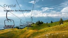  Presentation with italy - Slide deck having mountain-chairlift-in-nevegal-belluno background and a light blue colored foreground