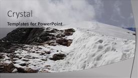  Presentation with mountain climbing - Amazing presentation theme having mountain climbing in the snow on marmolada dolomites backdrop and a light gray colored foreground