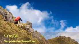  Presentation with mountain climbing - Colorful slides enhanced with mountain climbing of man back backdrop and a  colored foreground