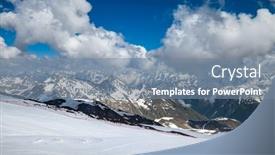  Presentation with snow mountain - PPT theme having mountain-clouds-over-beautiful-snow background and a  colored foreground