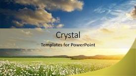  Presentation with green nature - Colorful PPT theme enhanced with mountain composition of nature backdrop and a lemonade colored foreground