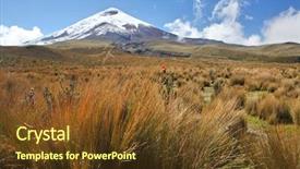  Presentation with ecuador - Slide deck consisting of m sand - mountain cotopaxi - the highest background and a tawny brown colored foreground