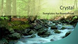  Presentation with mountain - PPT layouts consisting of mountain creek in the bavarian forest-germany background and a soft green colored foreground