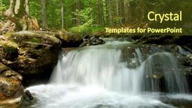  Presentation with mountain - Slides consisting of mountain creek in the bavarian forest-germany background and a tawny brown colored foreground