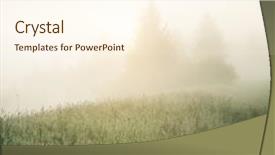  Presentation with misty - PPT theme featuring mountain dew - scenic image of misty pasture background and a cream colored foreground