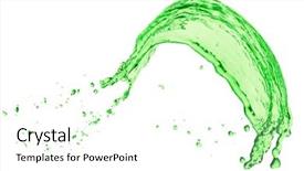  Presentation with juice - Amazing PPT theme having mountain dew drink - green juice splash on white backdrop and a white colored foreground