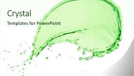  Presentation with green and white - PPT layouts enhanced with mountain dew drink - green juice splash on white background and a  colored foreground