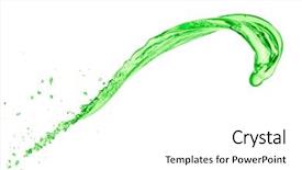  Presentation with white green - Slide deck consisting of mountain dew drink - green juice splash on white background and a  colored foreground