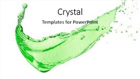  Presentation with white green - Slide set having mountain dew drink - green juice splash on white background and a  colored foreground