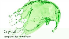  Presentation with white green - PPT layouts having mountain dew drink - green juice splash on white background and a soft green colored foreground