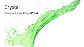  Presentation with white and green - Slides enhanced with mountain dew drink - green juice splash on white background and a  colored foreground