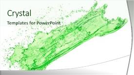  Presentation with white green - Slide deck consisting of mountain dew drink - green juice splash on white background and a soft green colored foreground