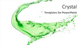  Presentation with white green - Colorful presentation theme enhanced with mountain dew drink - green juice splash on white backdrop and a white colored foreground