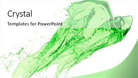  Presentation with splash - Beautiful PPT theme featuring mountain dew drink - green juice splash on white backdrop and a white colored foreground