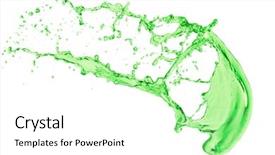  Presentation with splash - Audience pleasing presentation design consisting of mountain dew drink - green juice splash on white backdrop and a white colored foreground