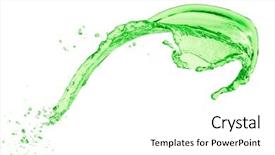  Presentation with splash - PPT theme featuring mountain dew drink - green juice splash on white background and a white colored foreground