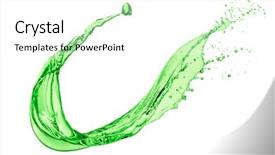  Presentation with earth science green and white - Amazing PPT theme having mountain dew drink - green juice splash on white backdrop and a white colored foreground